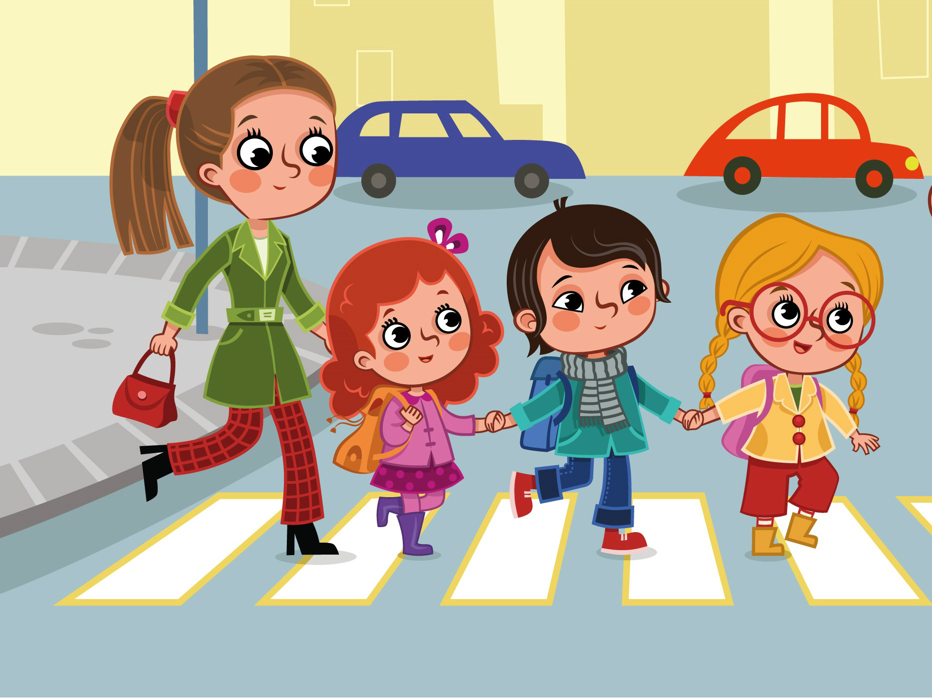 Дети переходят улицу
